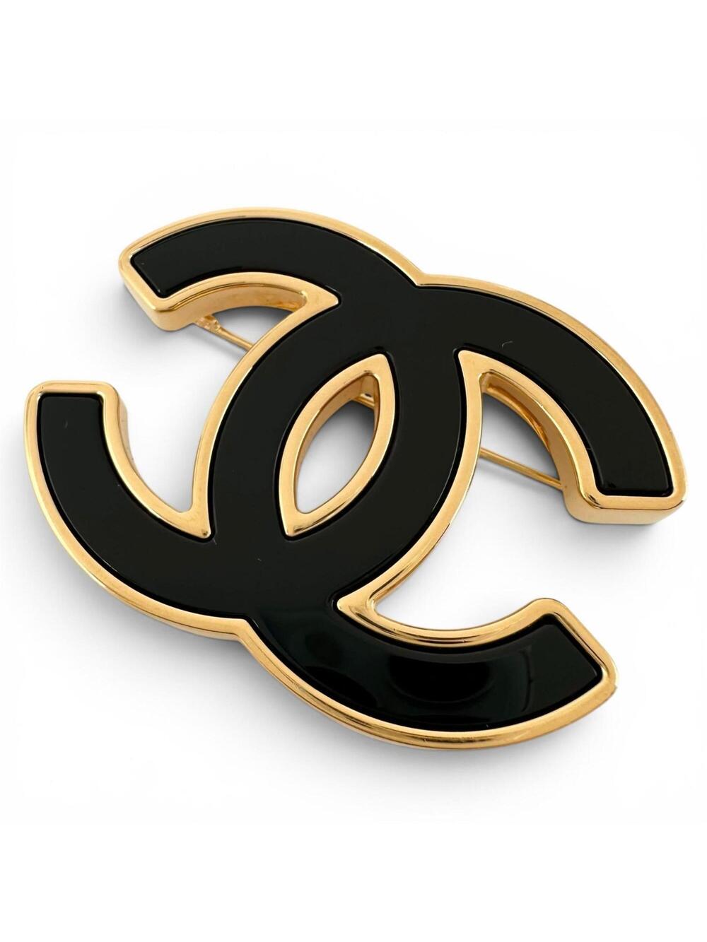 Chanel Cc Logo Brooch Gold-Tone Metal #377899C95B